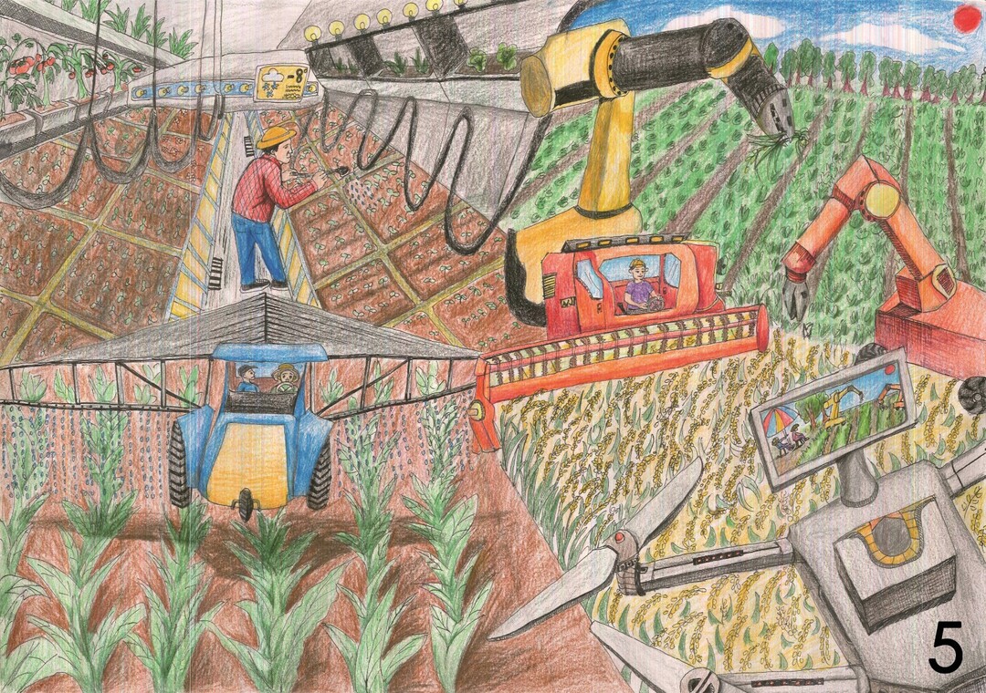 未来农业劳动创想画图片